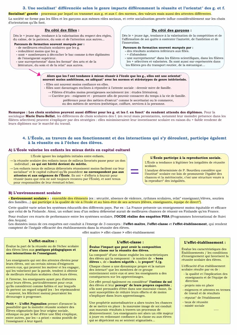 Séquence 4: Quelle est l'action de l'école sur les destins individuels et sur l'évolution
de la société ?
I) Le rôle de l'École dans les soc