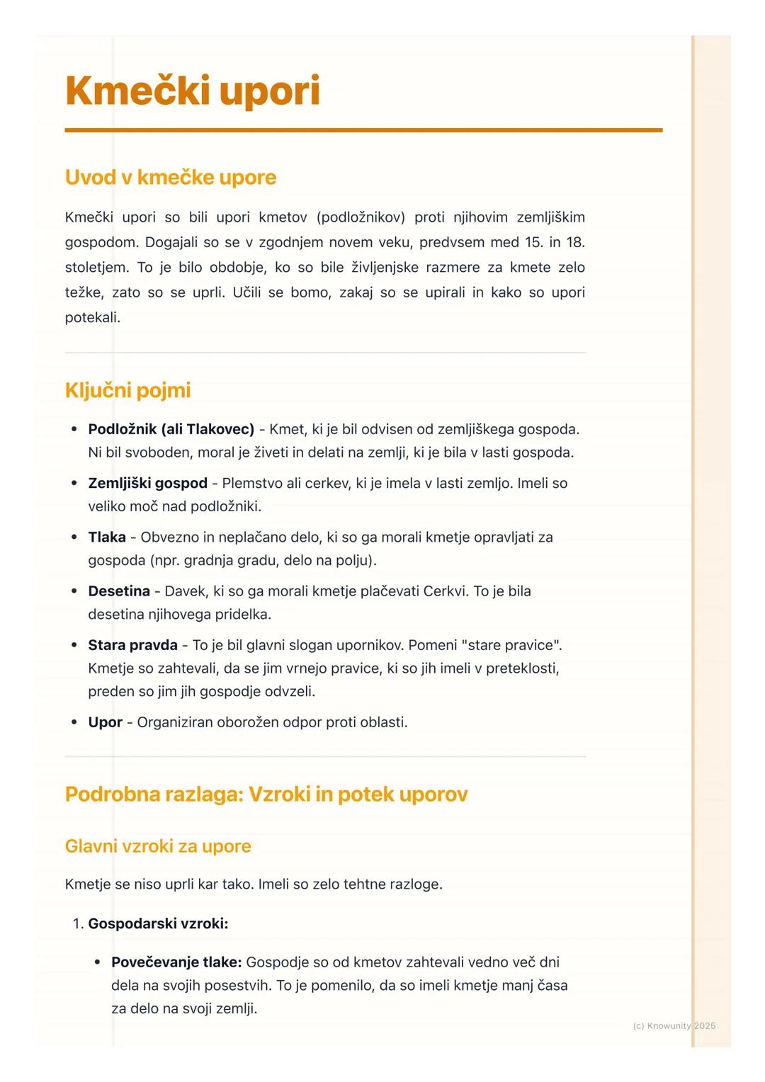 # Kmečki upori

Uvod v kmečke upore

Kmečki upori so bili upori kmetov (podložnikov) proti njihovim zemljiškim
gospodom. Dogajali so se v zg