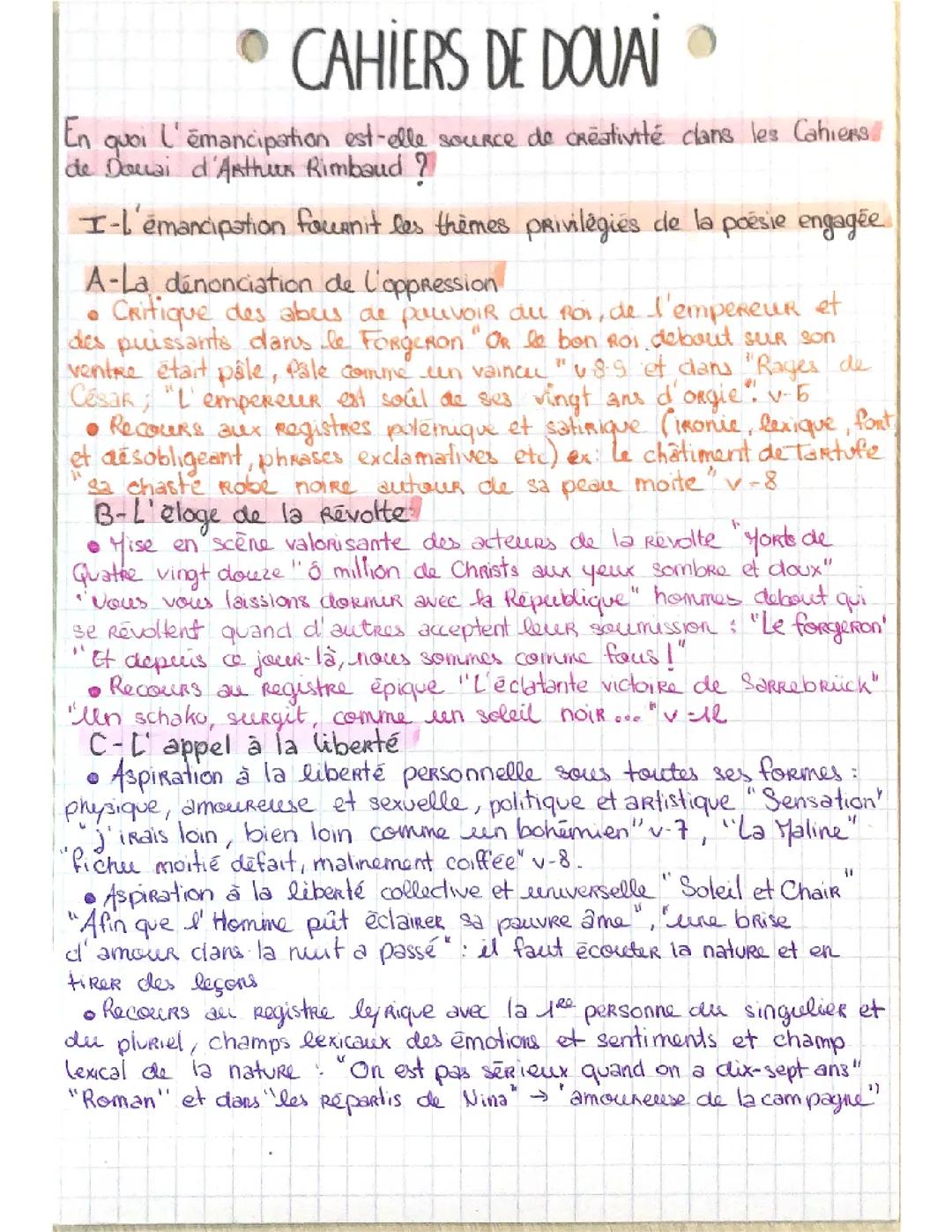 Plan dissertation Cahier de Douai 