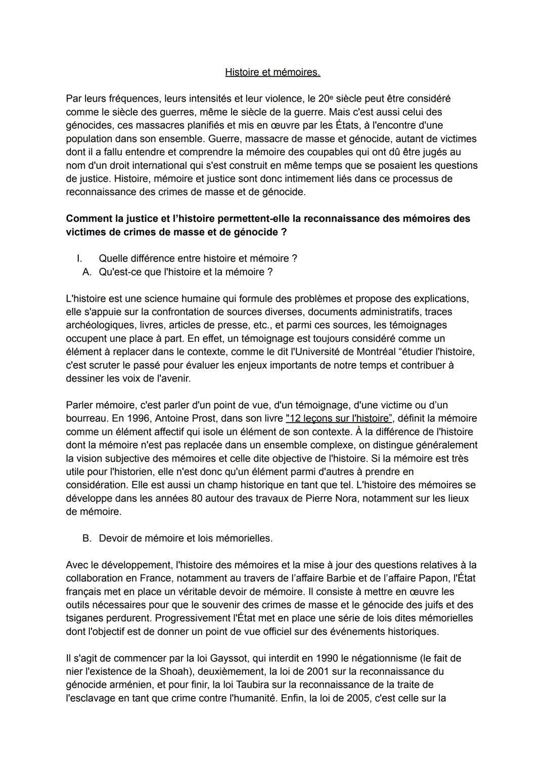 # Histoire et mémoires.

Par leurs fréquences, leurs intensités et leur violence, le 20e siècle peut être considéré
comme le siècle des guer