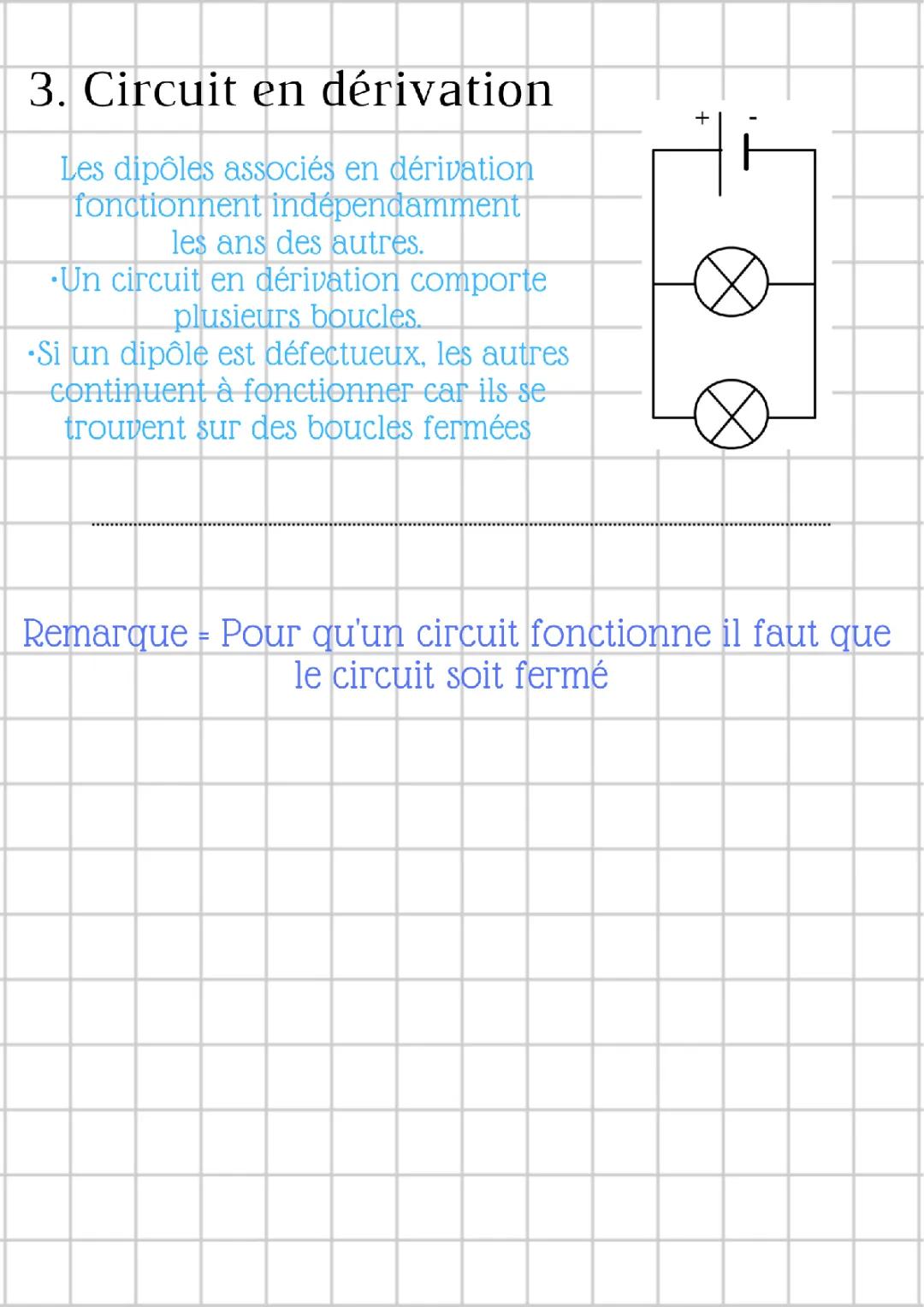 Schémas et Exercices Corrigés : Circuits en Série et en Dérivation