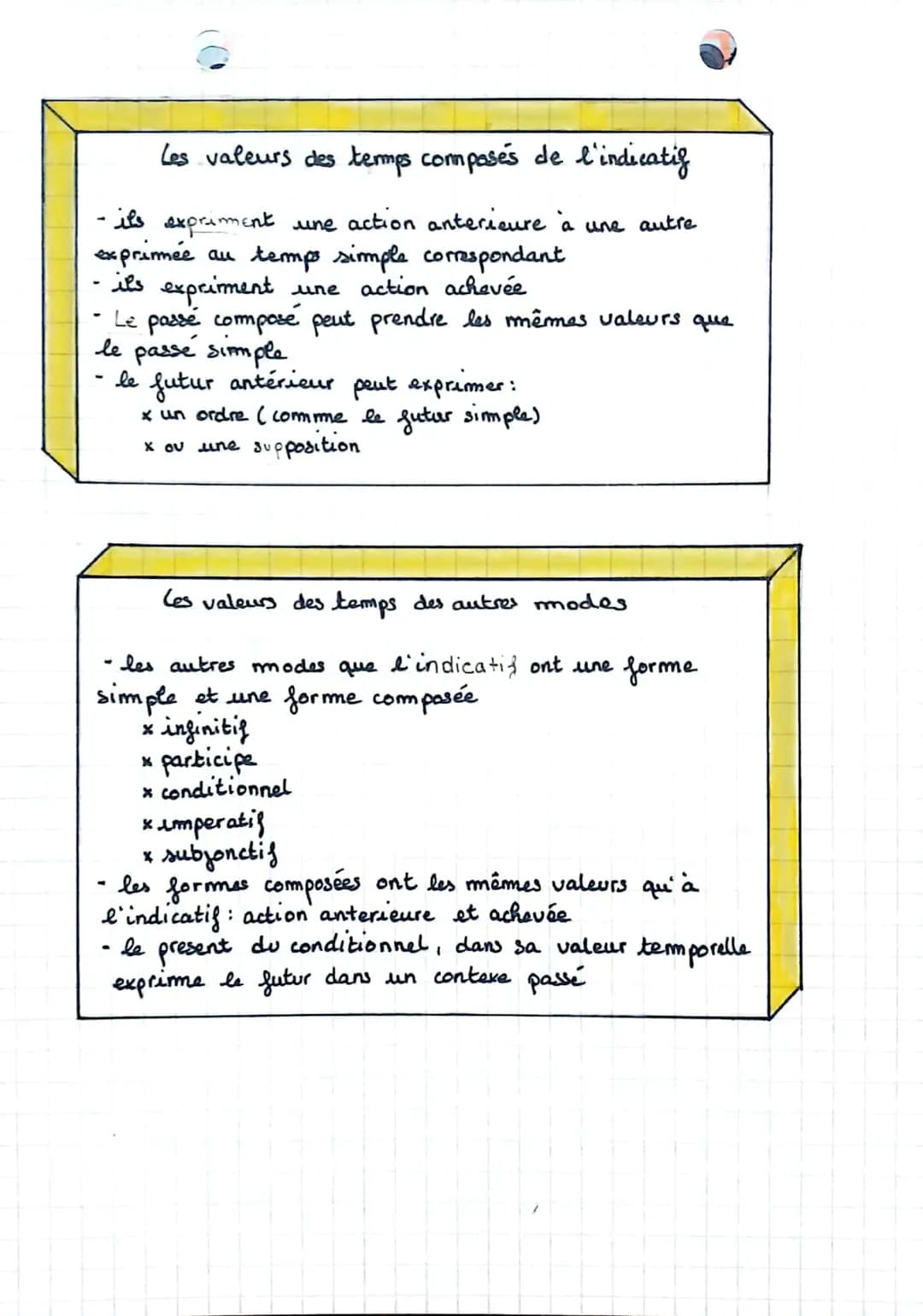 les valeurs tempore ales
et aspectuelles
PASSÉ SIMPLE ET IMPARFAIT
ils ont des valeurs complémentaires
valeurs de l'imparfait :
x actions in