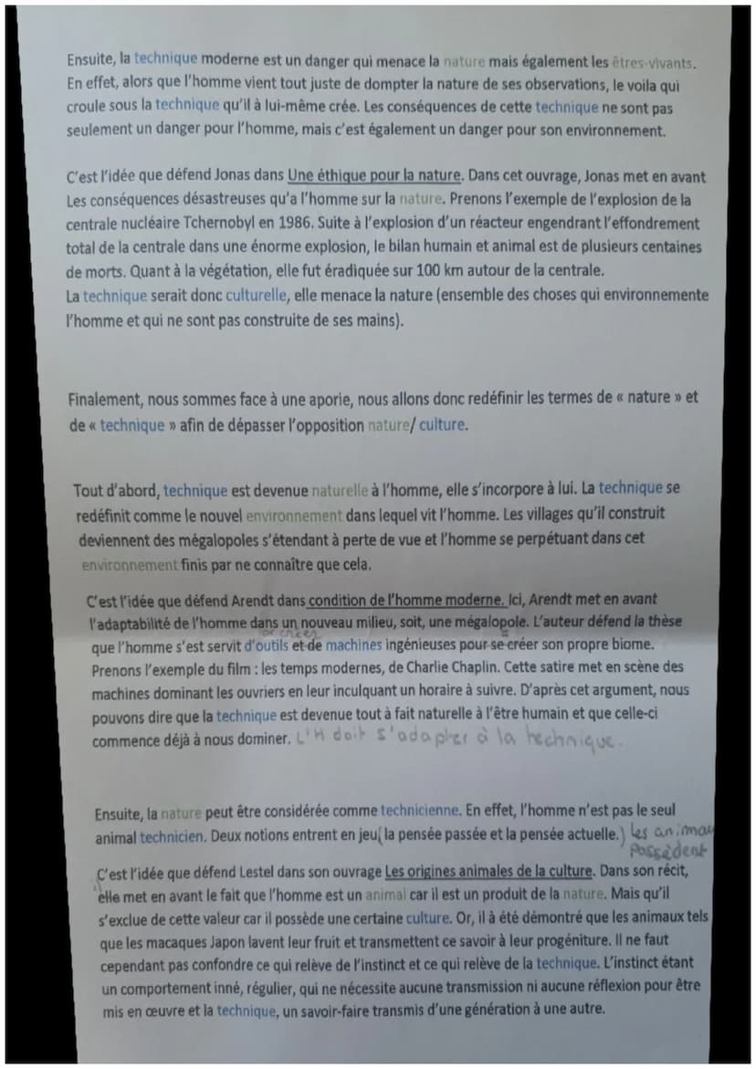 ARGUMENTS (réf+ex):
Dans un premier temps, nous allons examiner les raisons qui nous poussent à penser que la
technique est naturelle.
Tout 