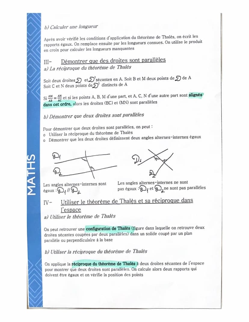 MATHS
Quadrilatères, configuration de Thalès
I-
Démontrer qu'un quadrilatère est particulier
a) Le parallelogramme
Un quadrilatère est un pa