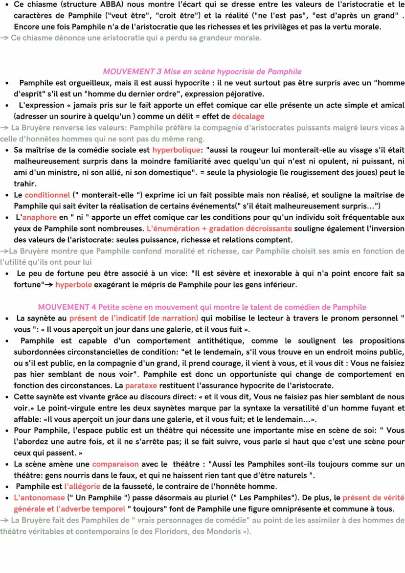 Pamphile
Comment Pamphile est-il décrit comme un aristocrate orgueilleux
dans ce portrait
MOUVEMENT 1 Pamphile en société
• Le portrait de P
