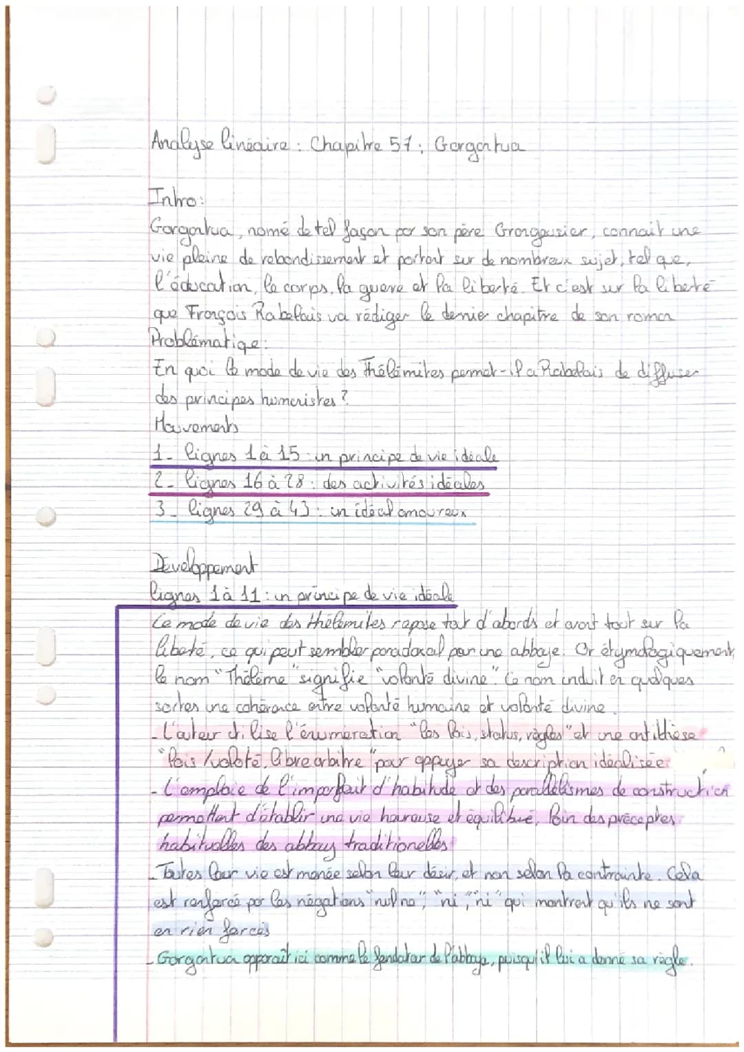 Gargantua Chapitre 57 Analyse Linéaire PDF - Analyse Gargantua Chapitre 57 et Abbaye de Thélème