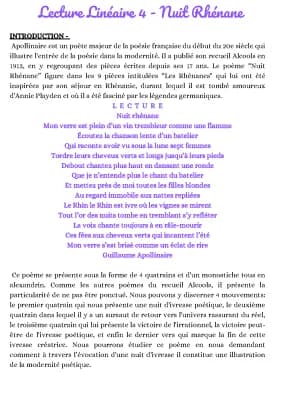 Know Lecture linéaire : "Nuit Rhénane" dans "Alcools" de Guillaume Apollinaire  thumbnail