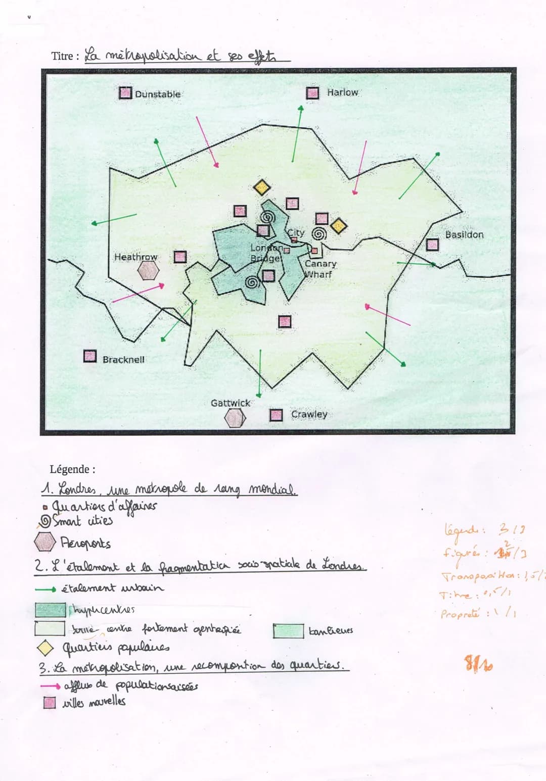 Sujet première Générale
DS n°1
Transposition d'un texte en croquis
A l'aide du document ci-dessous et de vos connaissances, complétez le cro