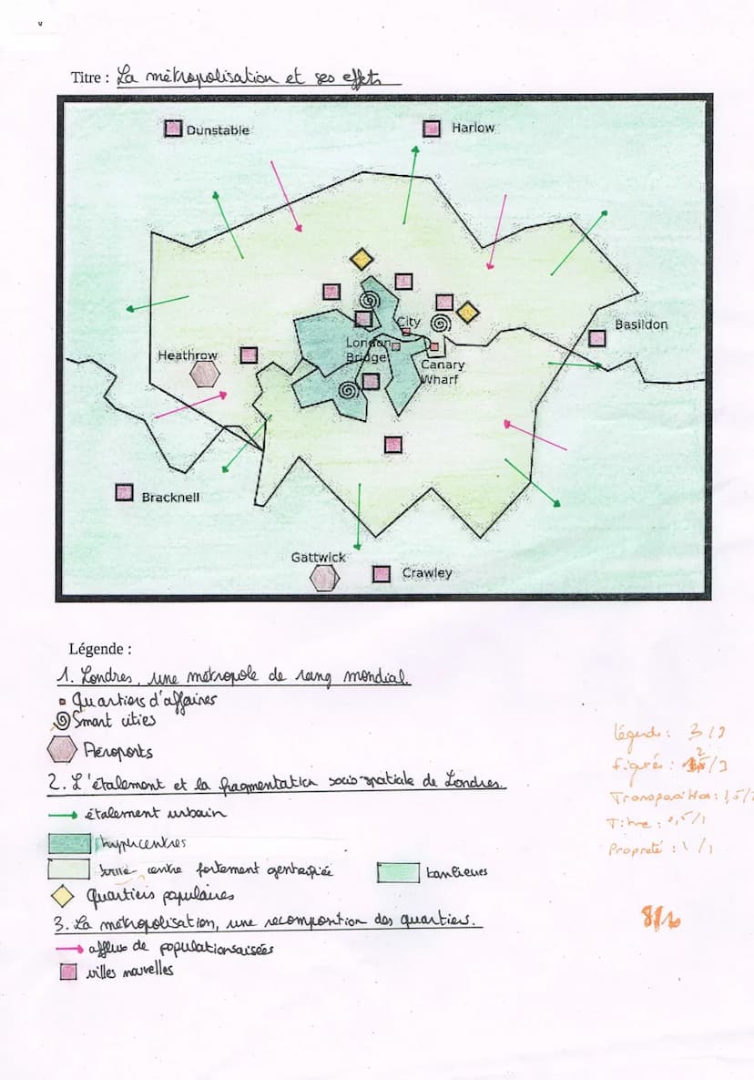 Sujet première Générale
DS n°1
Transposition d'un texte en croquis
A l'aide du document ci-dessous et de vos connaissances, complétez le cro