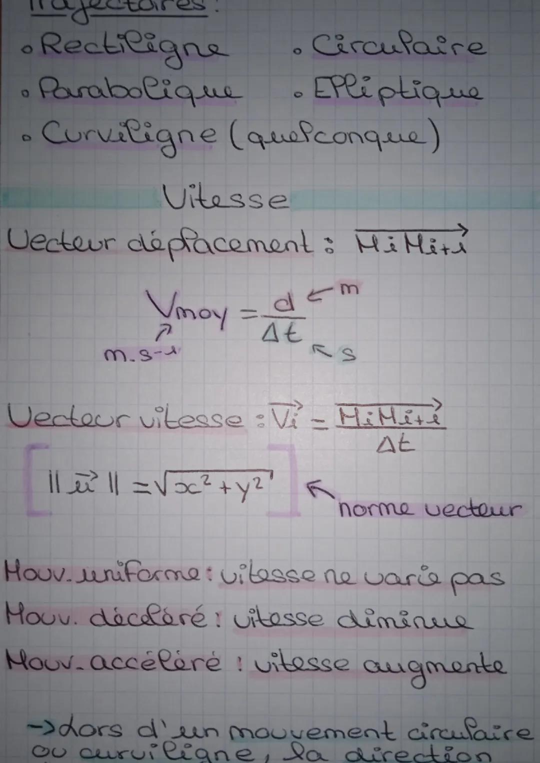 →Description d'un mouvement

*Système =) l'objet dont on veut
étudier le mouvement

Sa modélisation par un pant entraine
une perte d' inform