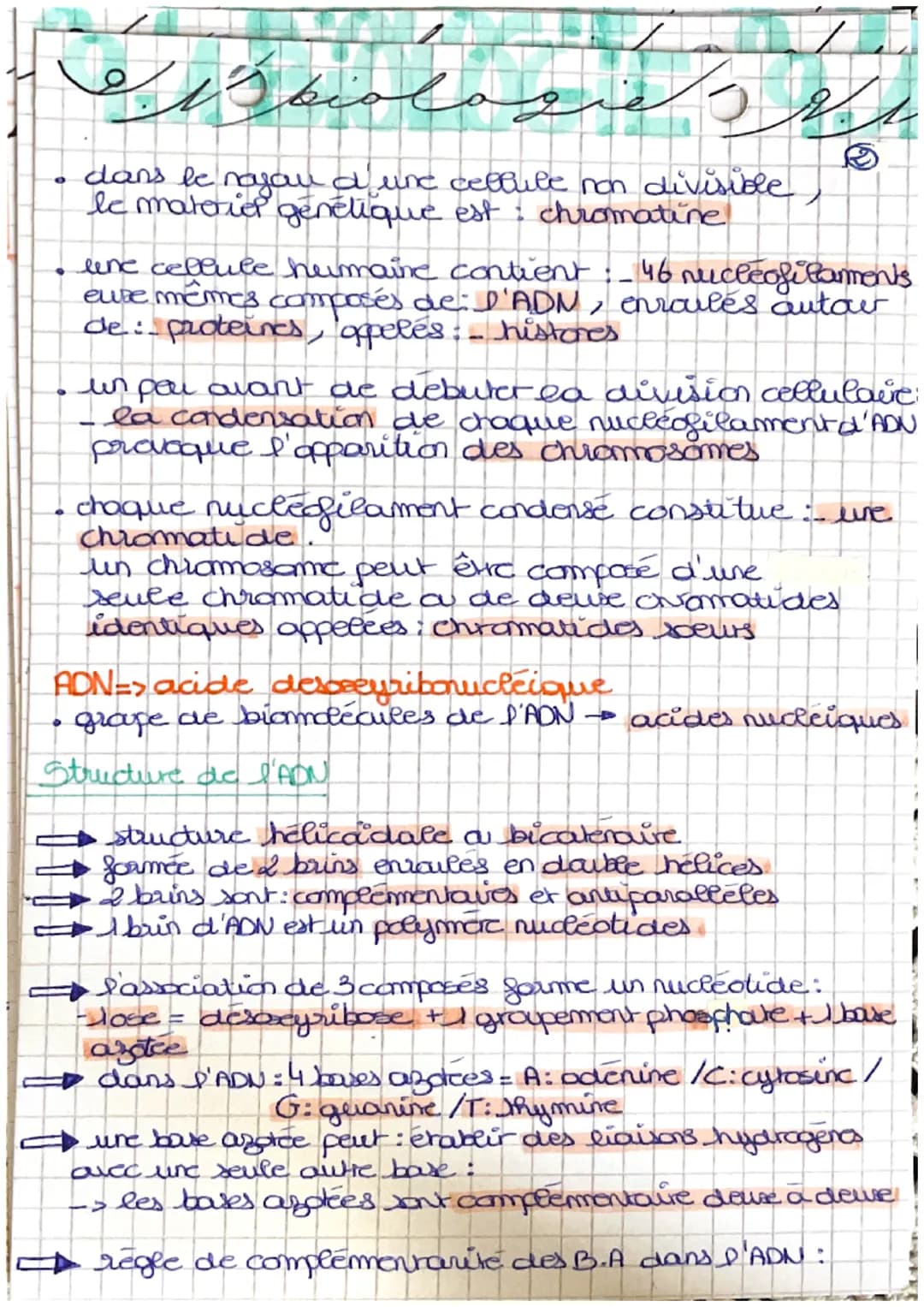 Cellule et information génétique : 1
مده فرو مامند کار رو
نیر
localisation de la cellule dans le
●
nayou
• nature du materiel genétique: 46 