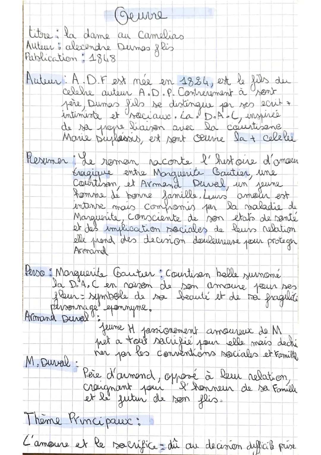 Présentation d’œuvre la dame au camélia 