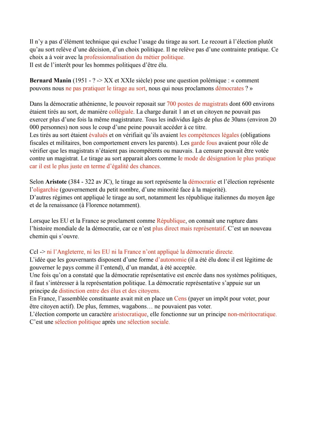 Thème 1 - Démocratie représentative et démocratie directe
démocratie représentative =/= démocratie directe
Bernard Manin (1951 - ?-> XX et X