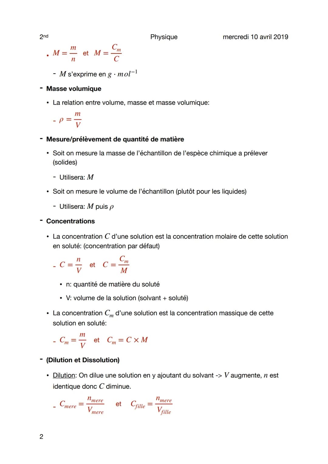 2nd
Quantité de matière
1
Objet
- La mole
• La mole est l'unité de quantité de matière désignée par la lettre n et le symbole
mol.
Une mole 