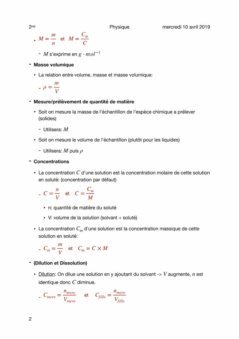 2nd
Quantité de matière
1
Objet
- La mole
• La mole est l'unité de quantité de matière désignée par la lettre n et le symbole
mol.
Une mole 