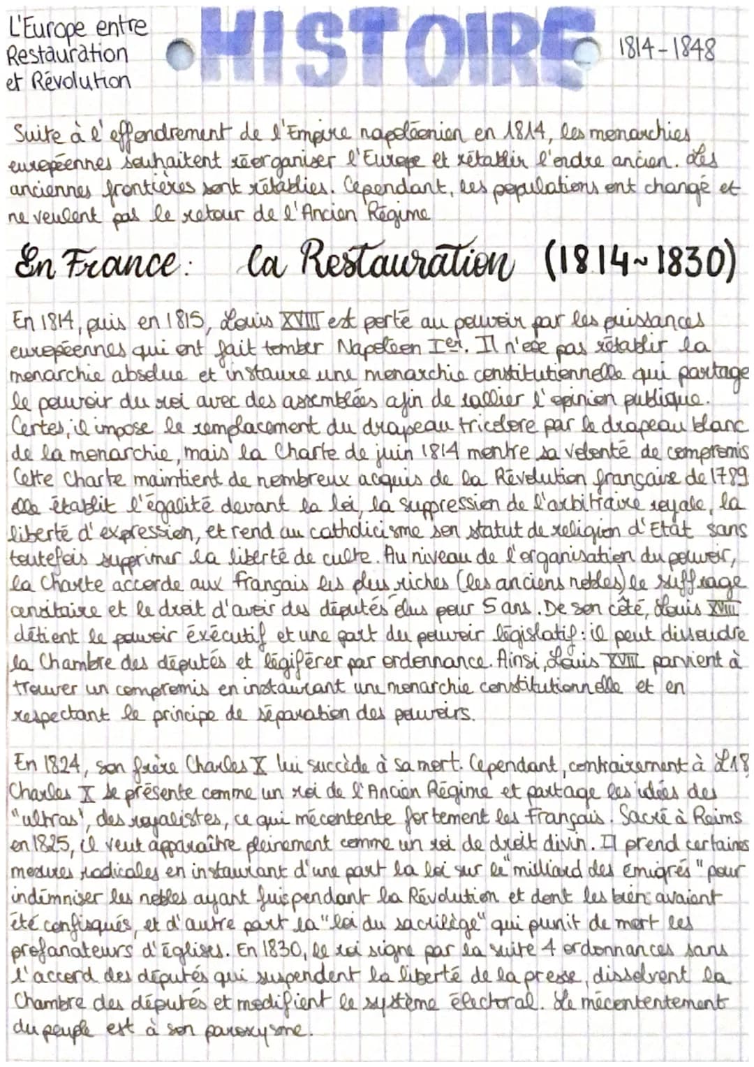 HISTOIRE
Suite à l'effondrement de l'Empire napoléonien en 1814, les menarchies
européennes souḥaitent reorganiser l'Europe et rétablir l'or