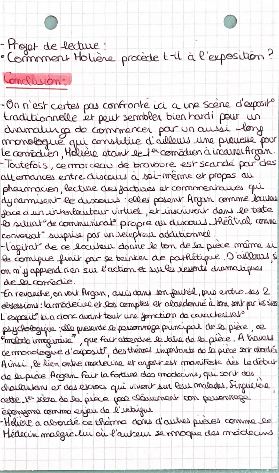 # LA SCENE
# D'EXPOSITION

Introduction: (Titre, Contexte de l'ceurre, Auteur)

4.

-Le Malade imaginaire = comedie - ballet, genre
baroque 