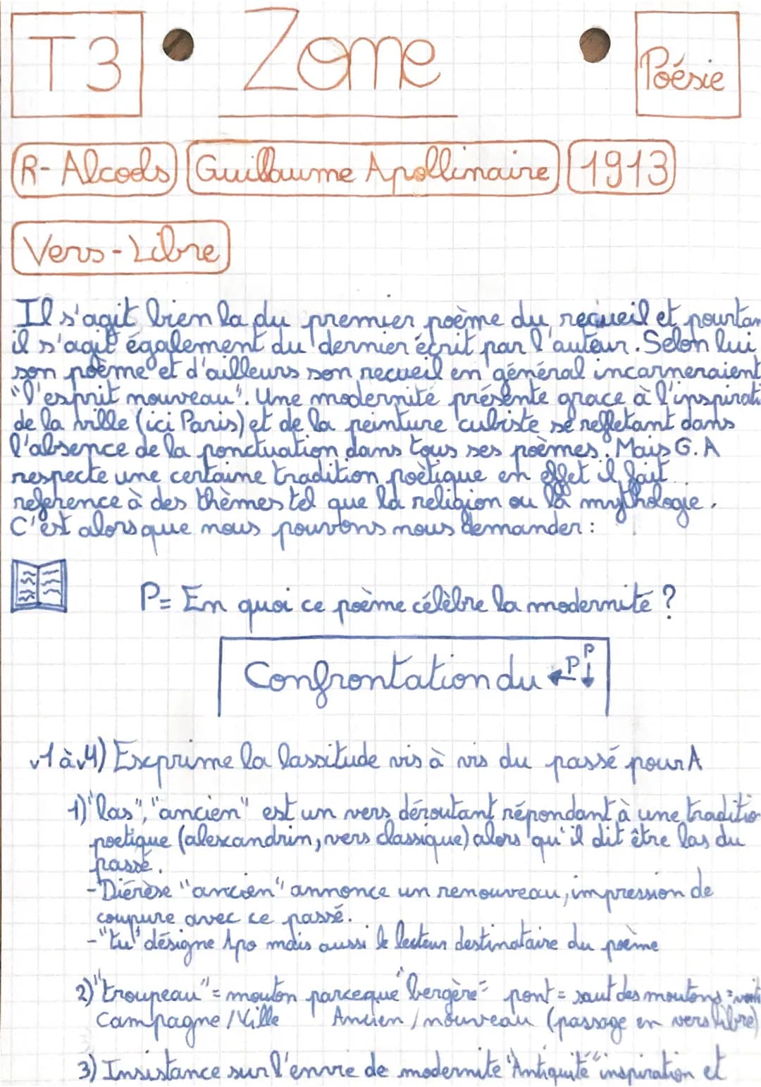 
<p><strong>Résumé de "Zone" par Guillaume Apollinaire</strong></p>
<p>Le poème "Zone" est le premier de la collection "Alcools" de Guillaum