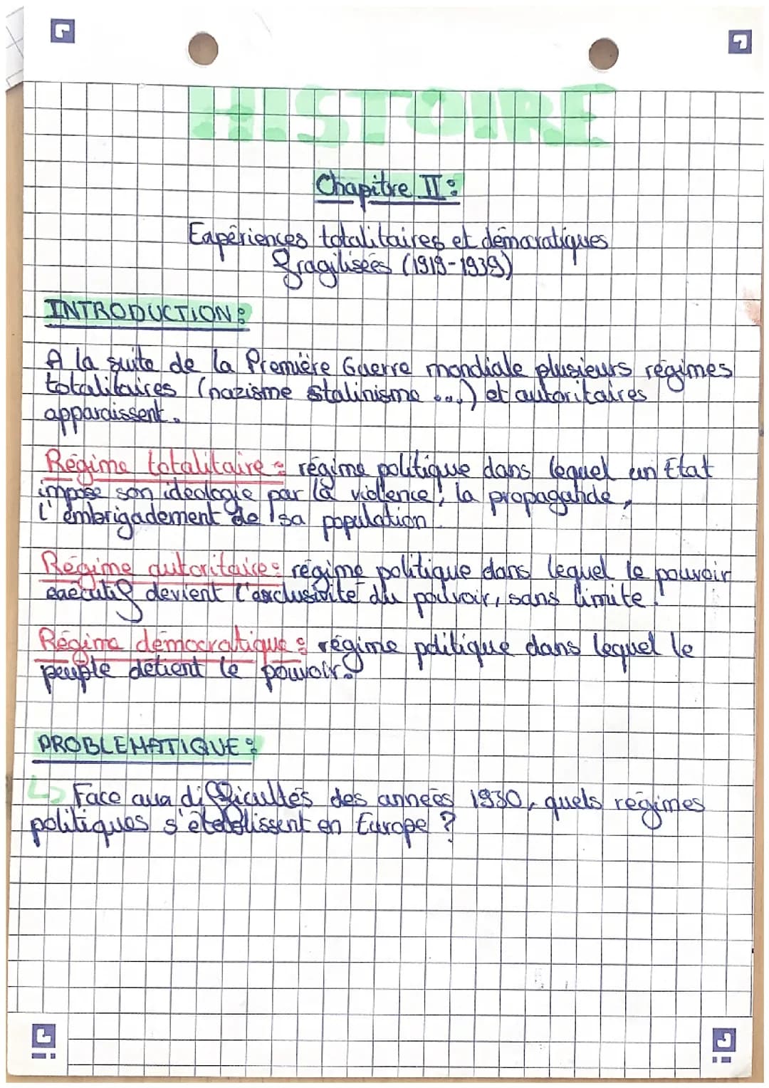 Expériences totalitaires et démocratiques fragilisées (1919-1939)