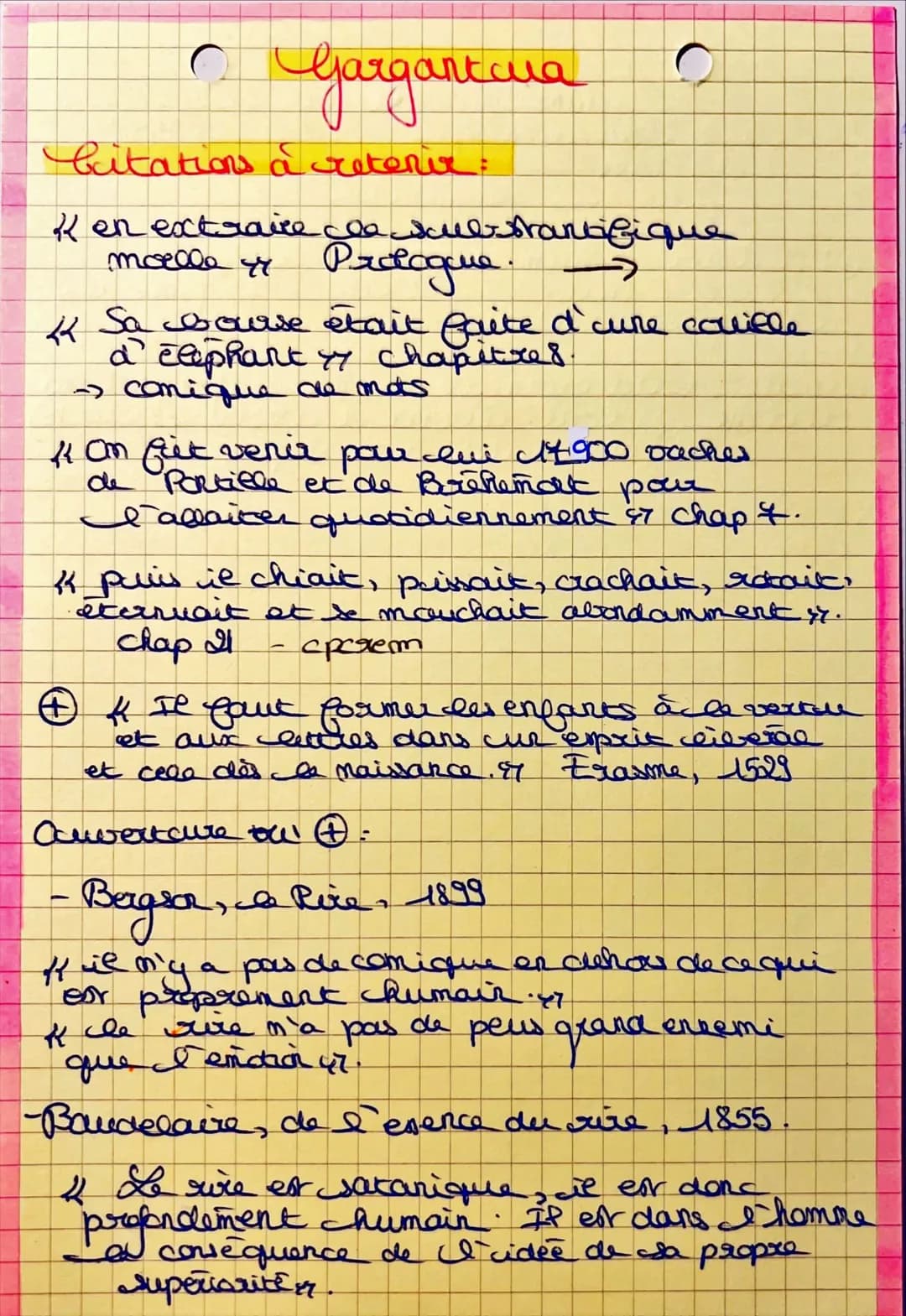 Gargantua
Exemples pour la dissertation=
1) Le rire et le savoir
is Baudelaire, 1855, De l'essence du rire
- consacré à la caricatuure
- see