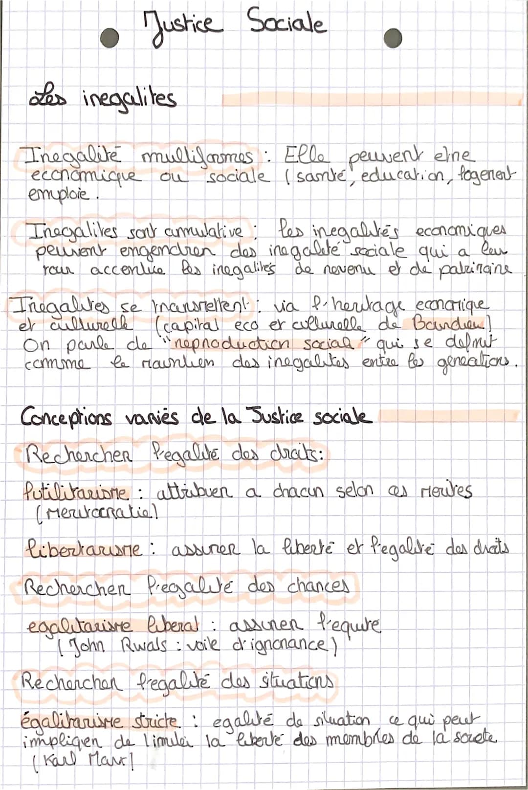 • Justice Sociale
Les inegalites
Inegalite mulliformes: Elle peuvent elne
economique ou sociale ( samte, education, logenen
emplore.
Inegali