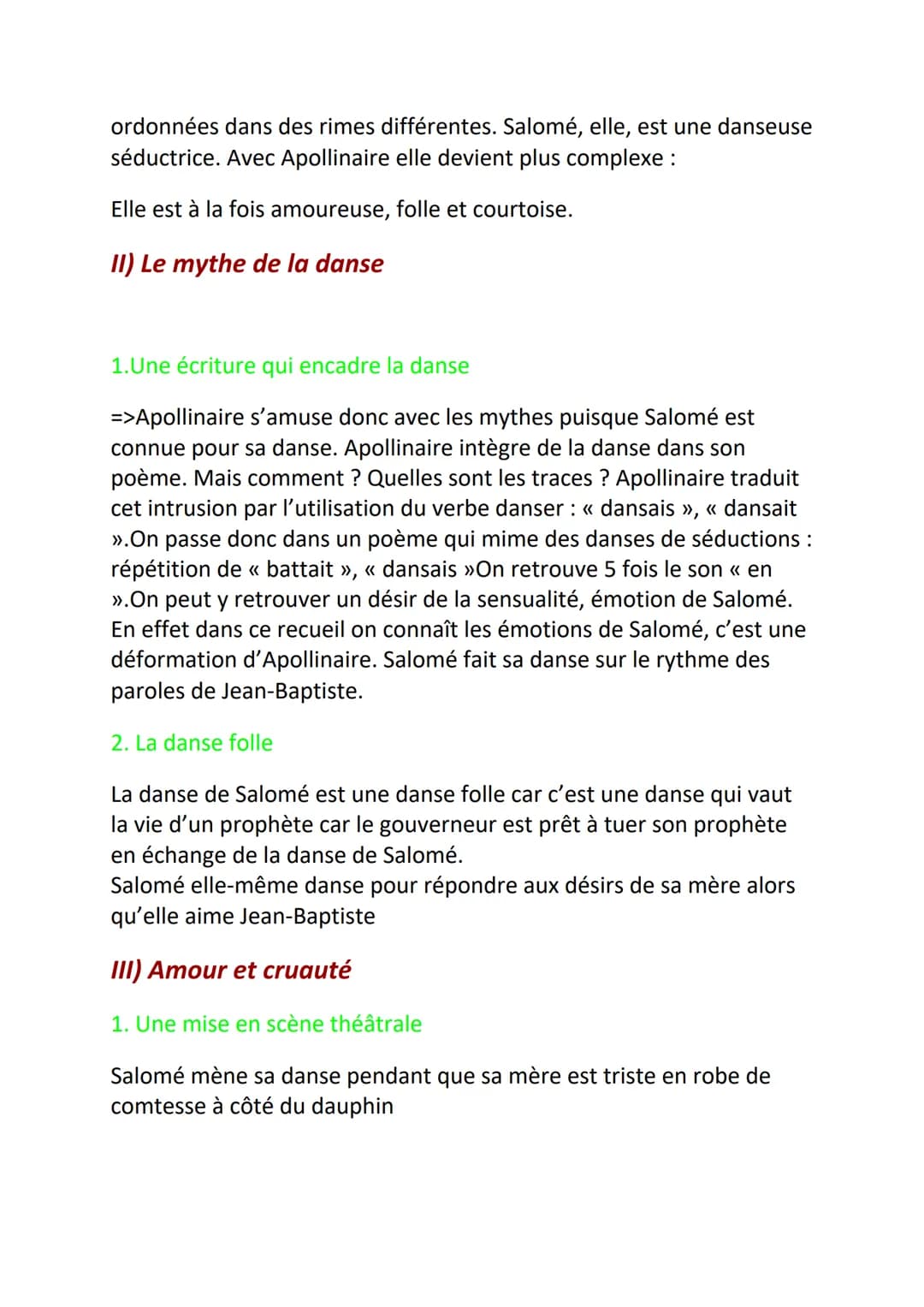 Apollinaire, Alcool, « Salomé »
Introduction:
Le mythe de Salomé est une source d'inspiration pour les peintres .En
effet Salomé représente 