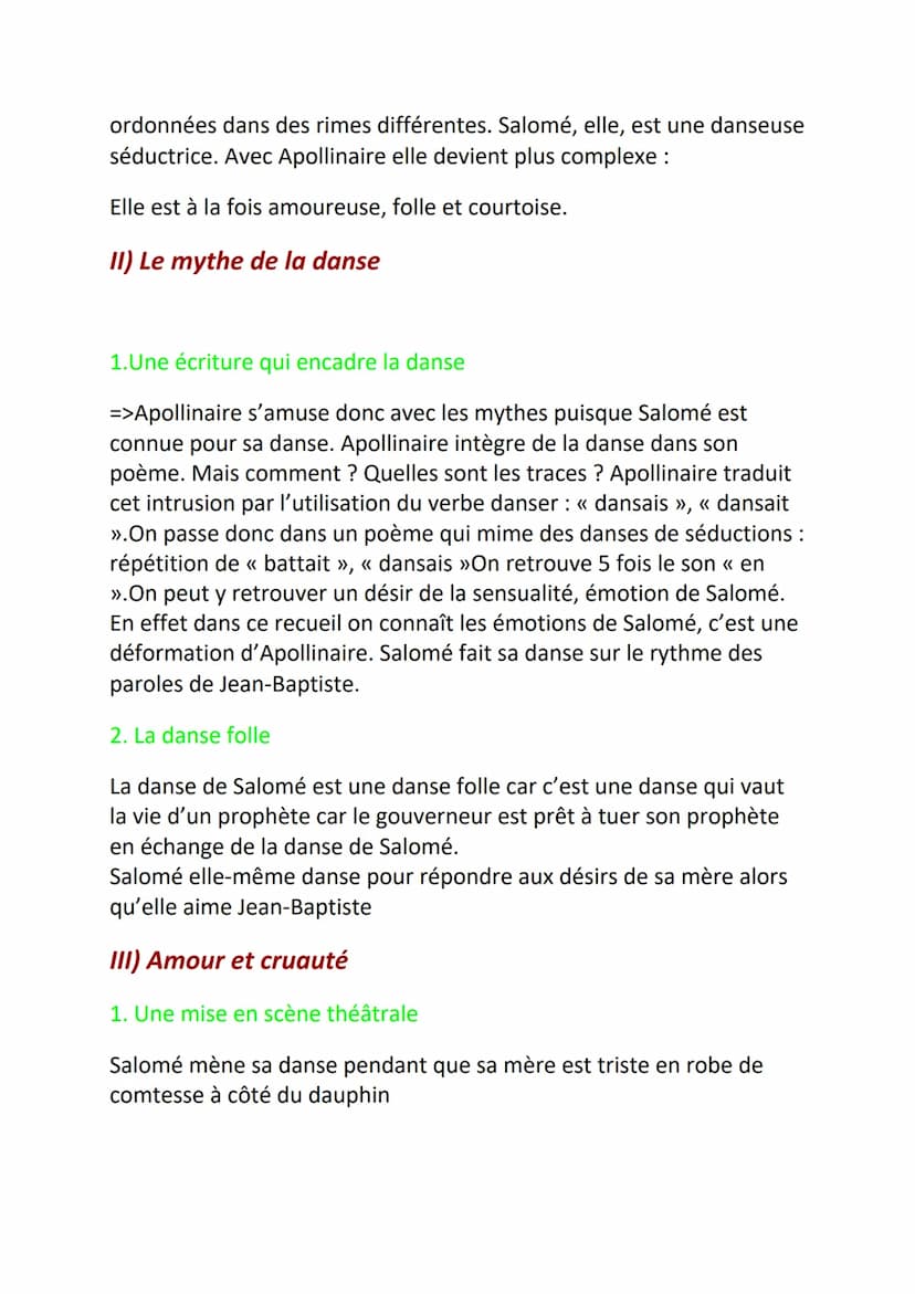 Apollinaire, Alcool, « Salomé »
Introduction:
Le mythe de Salomé est une source d'inspiration pour les peintres .En
effet Salomé représente 