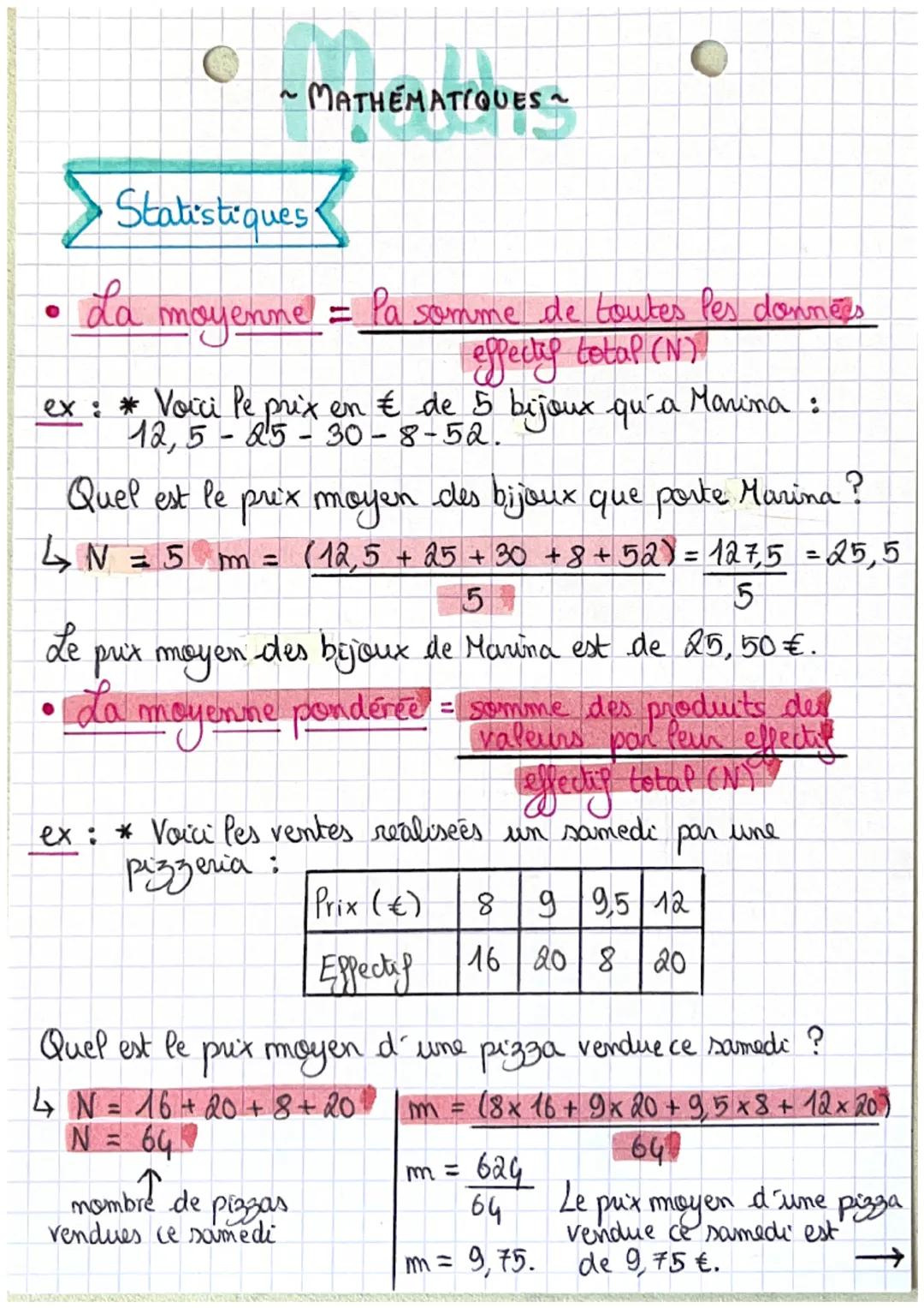 Maths : Statistiques 