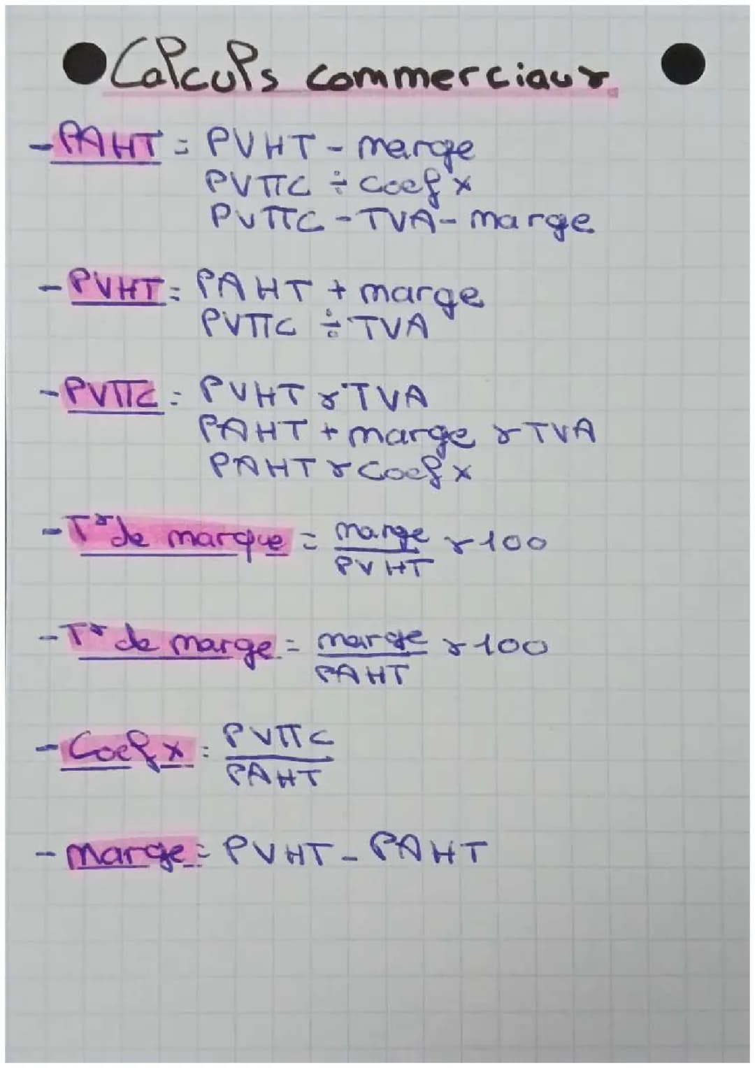 Calculs Commerciaux 