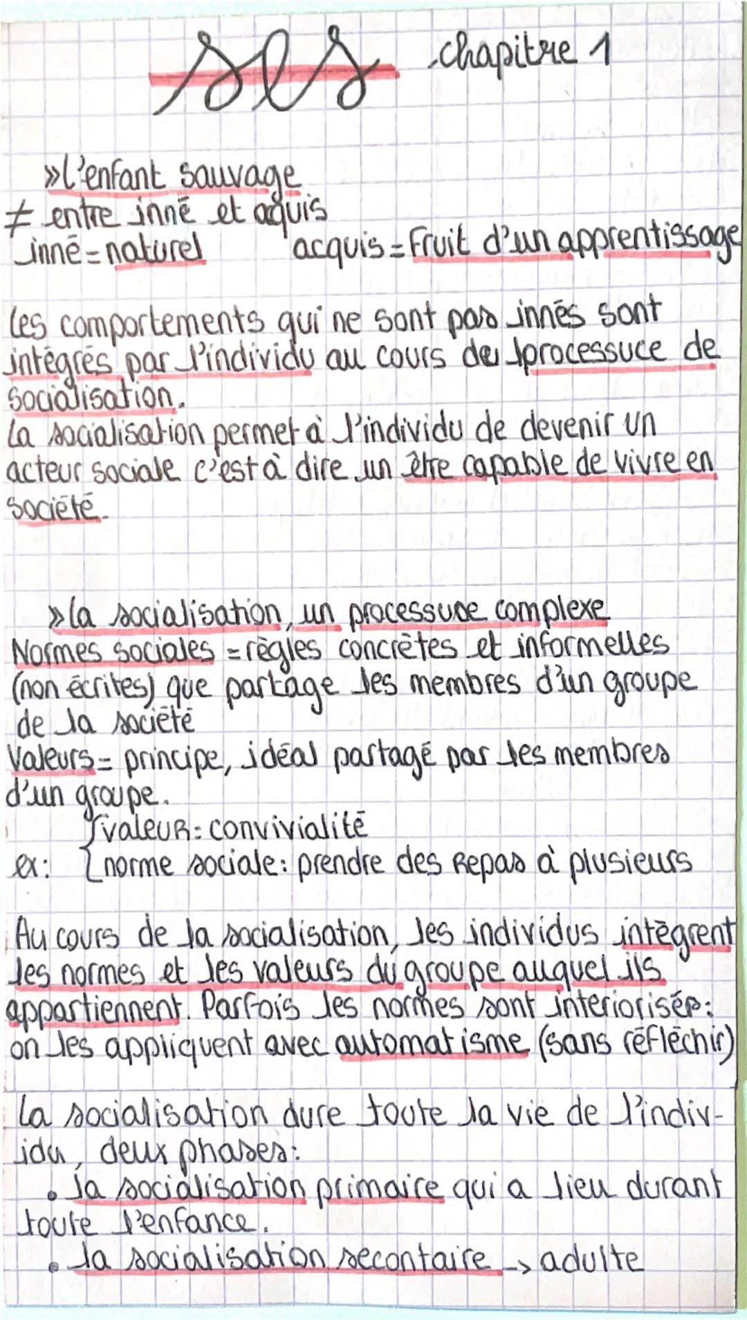 ses chapitre 1

>>l'enfant sauvage
#entre inne et aquis
Linné naturel
'acquis = Fruit d'un apprentissage

les comportements qui ne sont par 