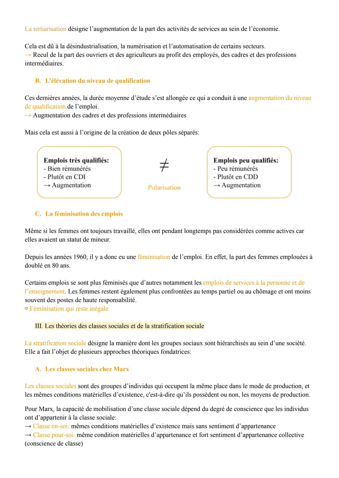 I. Quels sont les facteurs qui structurent et hiérarchisent l'espace social?
Comment est structurée la société française actuelle?
Toute soc