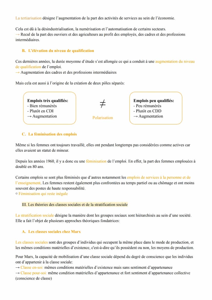 I. Quels sont les facteurs qui structurent et hiérarchisent l'espace social?
Comment est structurée la société française actuelle?
Toute soc
