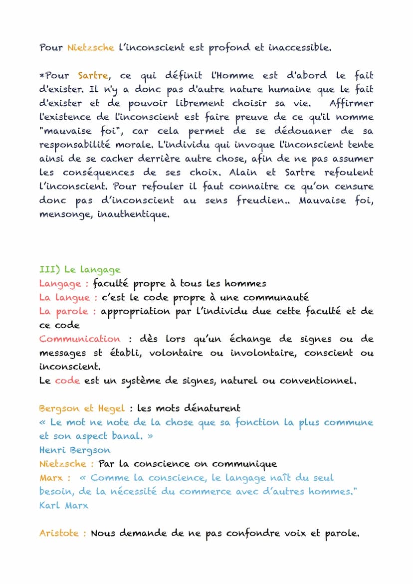 La conscience et l'inconscient
I) La conscience et la perception
Définition : Au sens psychologique la conscience est la capacité
de se rend