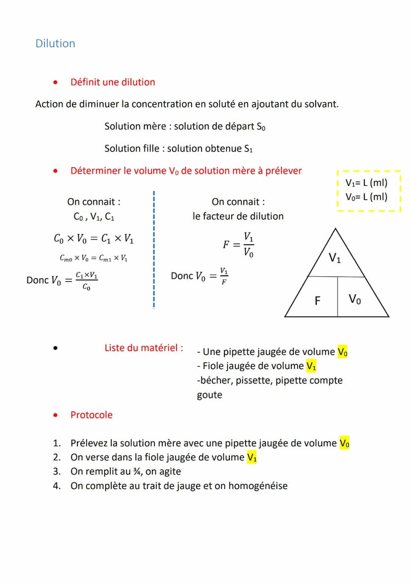 Dissolution
Définit une dissolution
Action de mélanger un soluté (souvent solide) dans un solvant pour obtenir
un mélange homogène appelé so