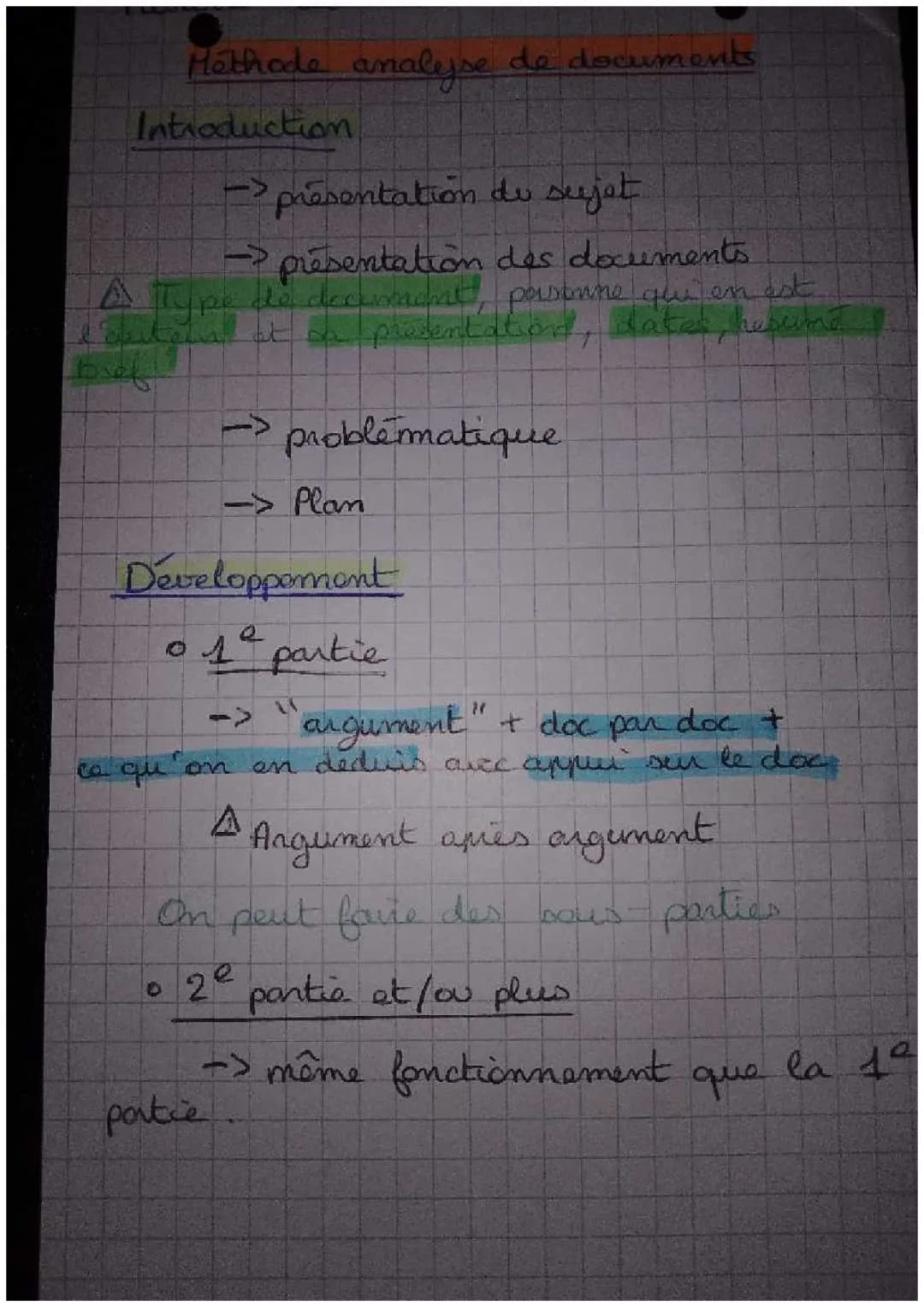 Analyse de documents - Méthode 