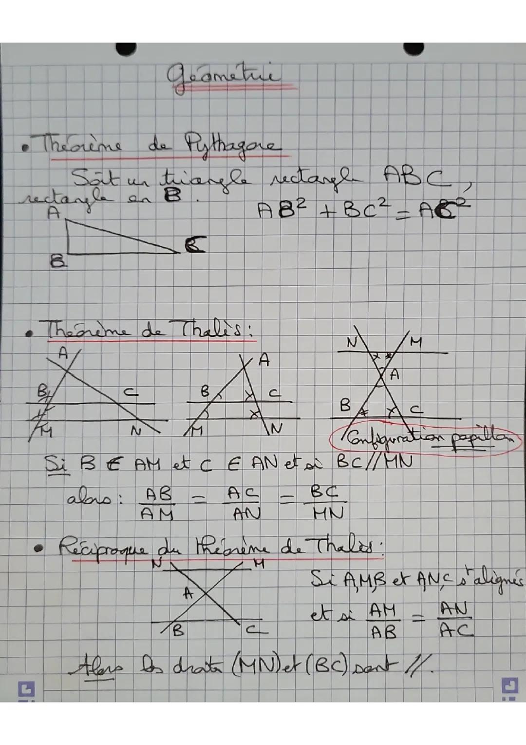 Comprendre le Théorème de Thalès et de Pythagore