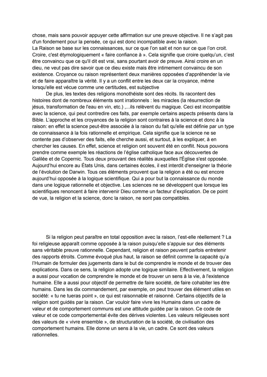Sujet: La raison et la religion sont-elles incompatibles ?
L'incompatibilité signifie ce qui ne peut coexister ou être associé. Si la raison