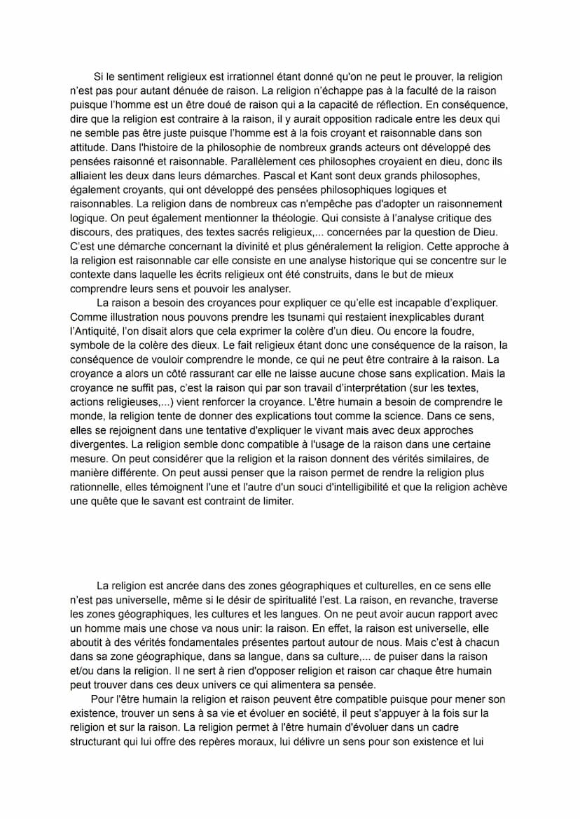 Sujet: La raison et la religion sont-elles incompatibles ?
L'incompatibilité signifie ce qui ne peut coexister ou être associé. Si la raison