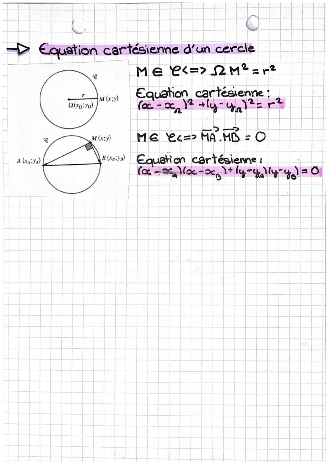 Première
maths
droites et cercles dans un repère
- Equation cartésienne de droites
une droite d'équation cartésienne
ax+by+c=0 admet:
chapit
