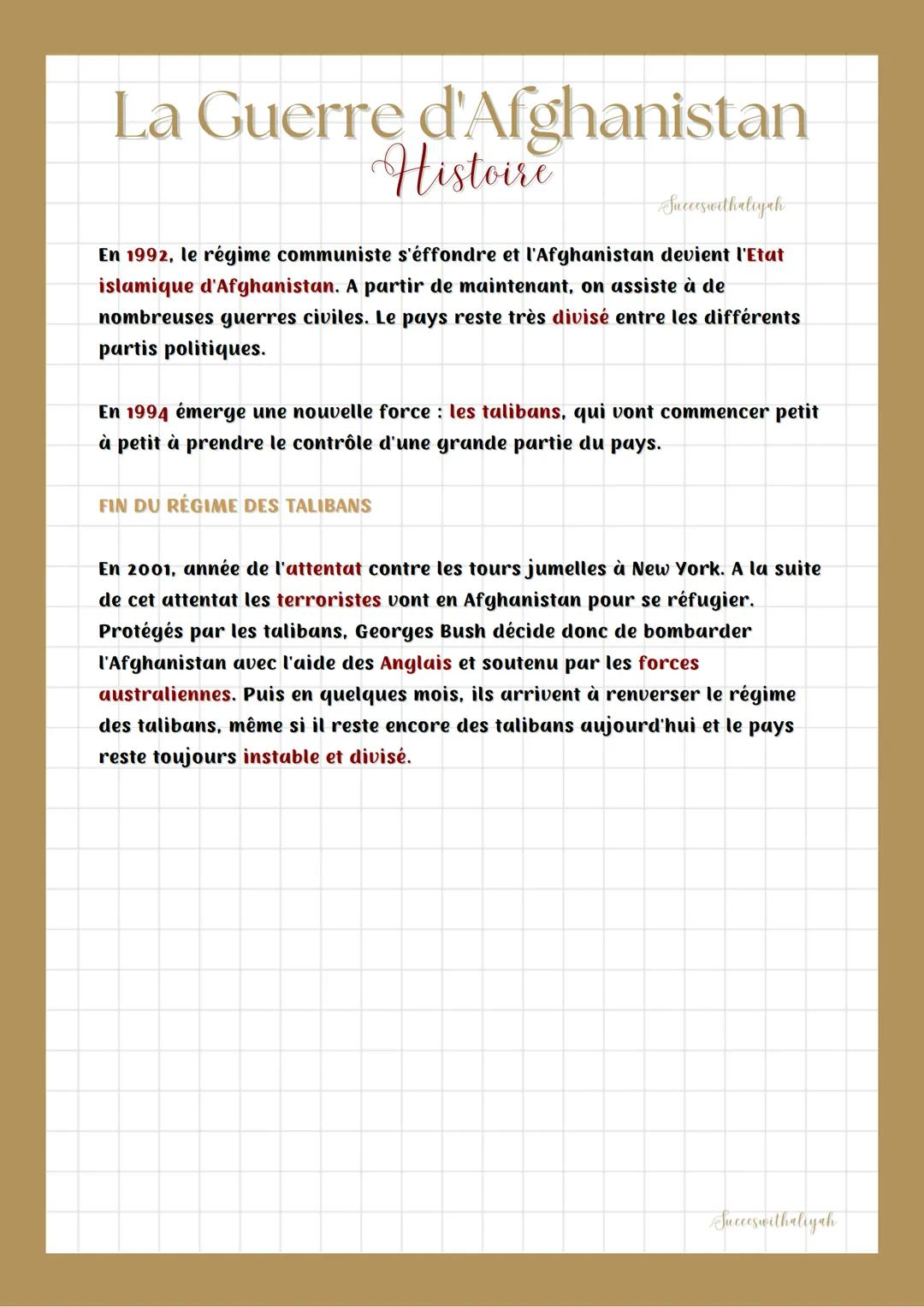 # La Guerre d'Afghanistan

Histoire

Succeswithatiyah

DE LA MONARCHIE À LA RÉPUBLIQUE

L'Afghanistan était une monarchie, son roi est nommé