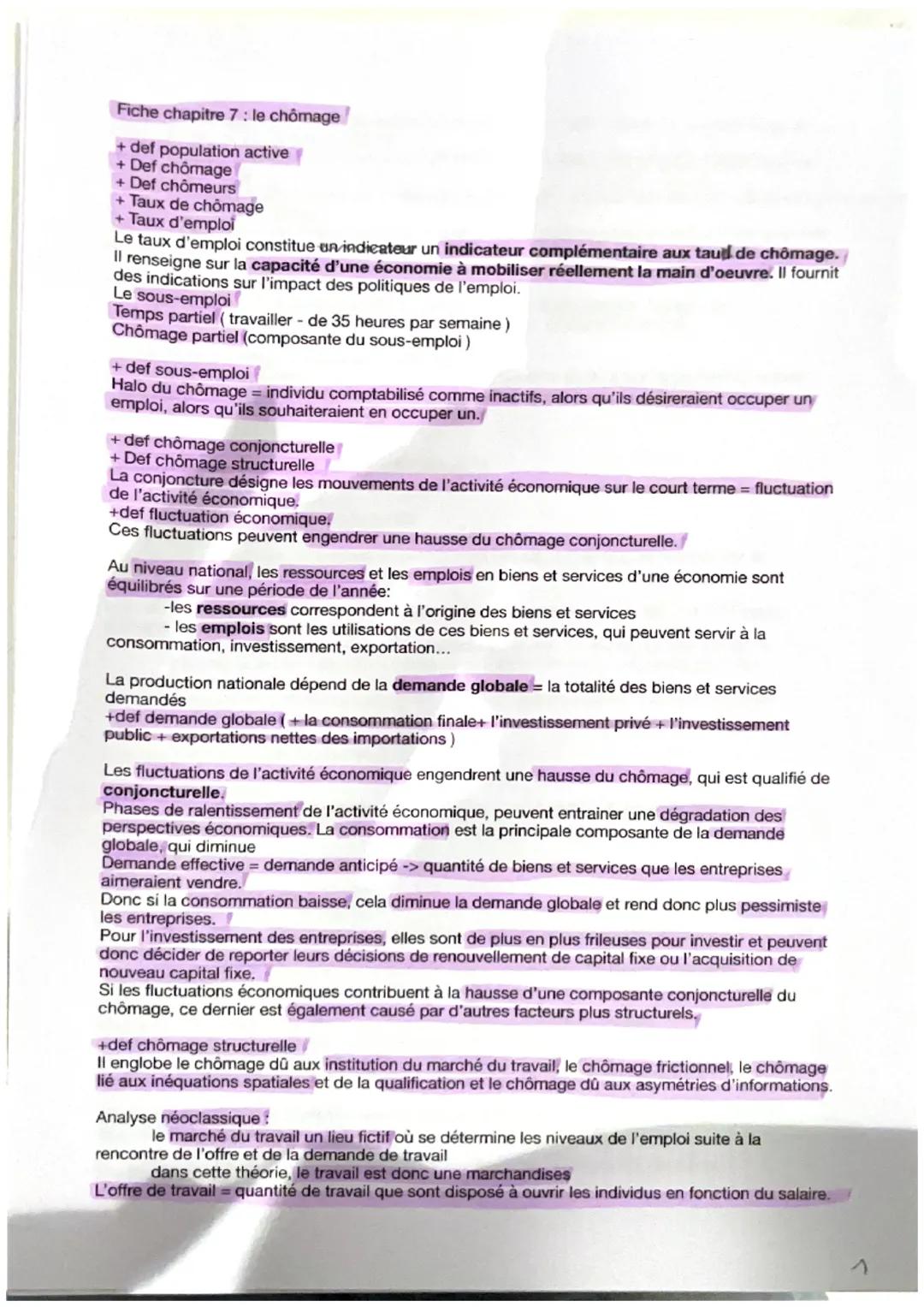 Fiche chapitre 7: le chômage

+ def population active
+ Def chômage
+ Def chômeurs
+ Taux de chômage
+ Taux d'emploi
Le taux d'emploi consti