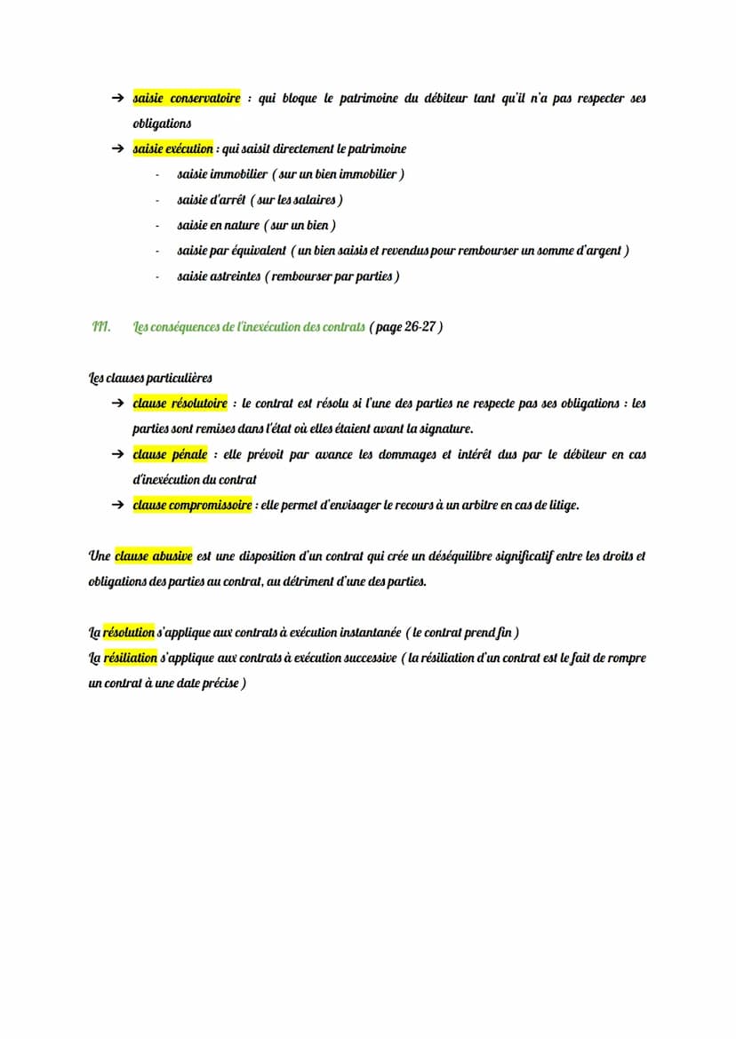 Thème 5: Quel est le rôle du contrat ?
1.
Chapitre 2: l'exécution du contrat
Lorsqu'une personne signe un contrat, elle se donne des obligat