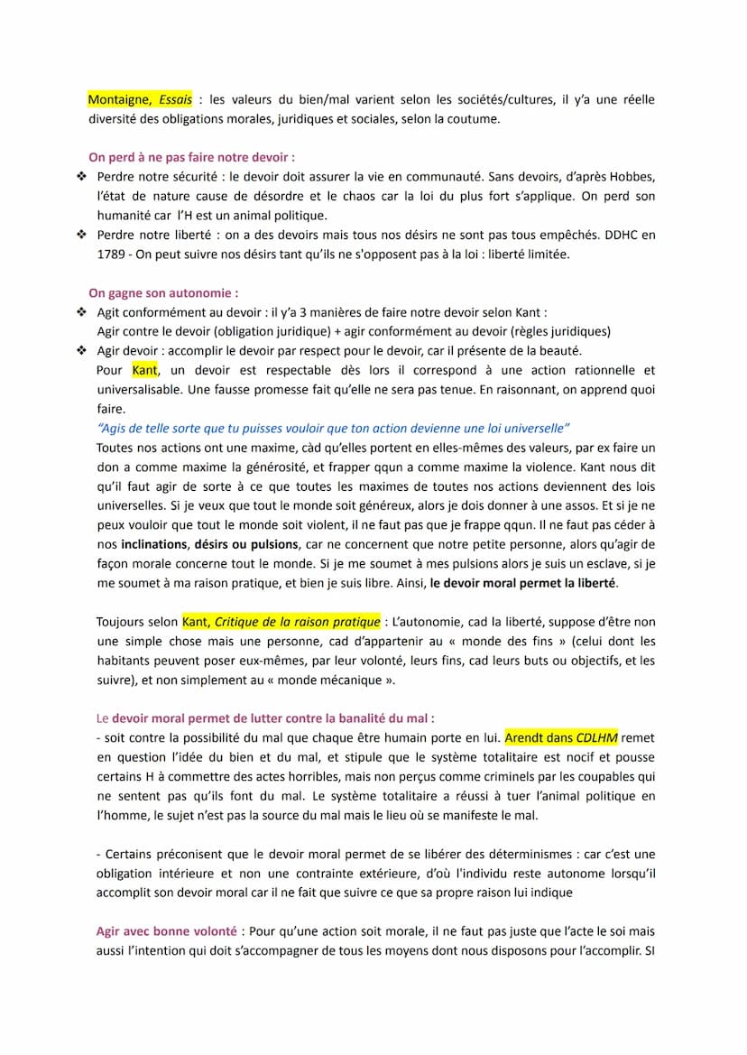 Le devoir et la morale
Définition : ce que l'on est obligé de faire d'un point de vue moral ou légal, imposé par une autorité
mais avec la v