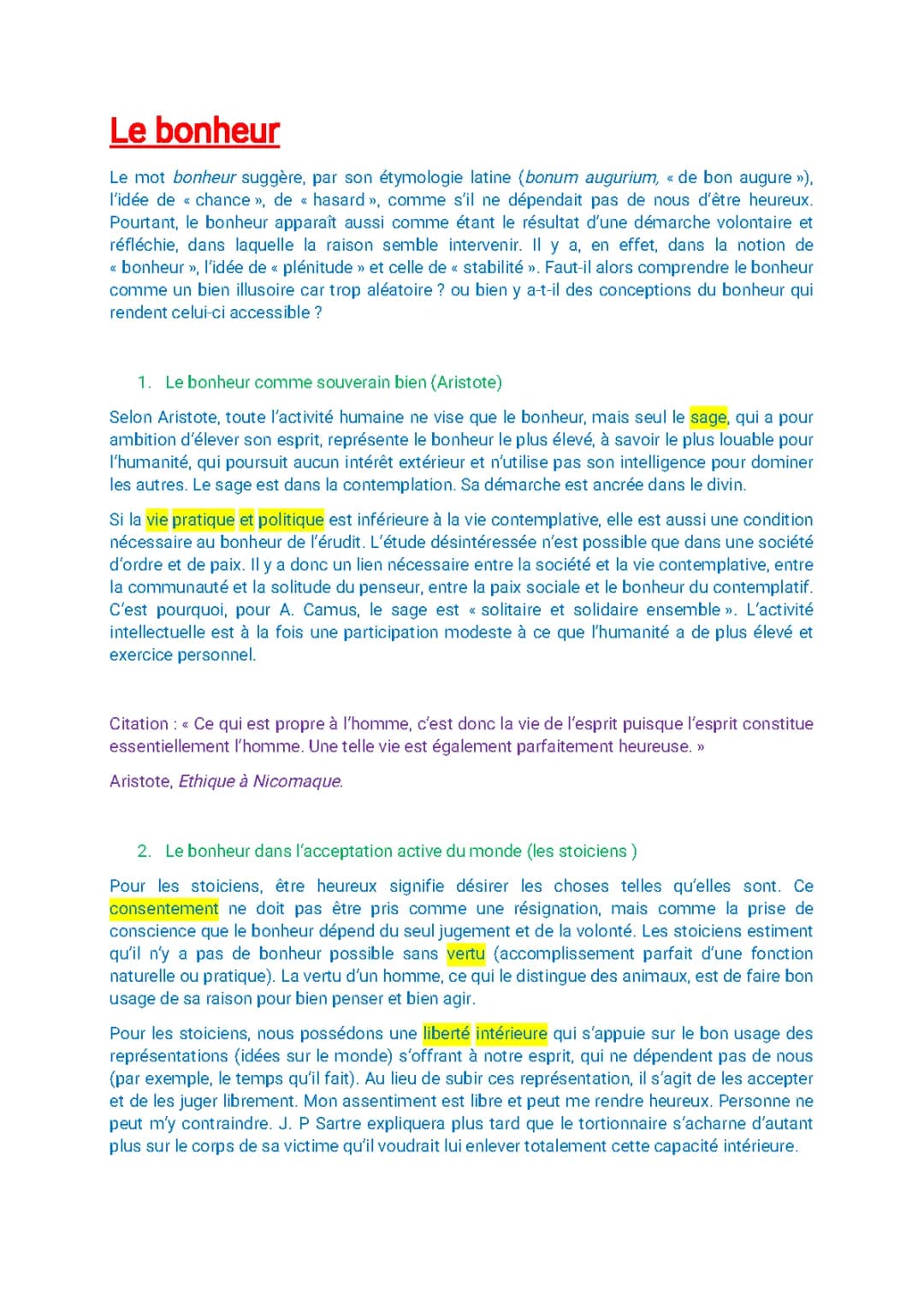 Le Bonheur et la Philosophie - Aristote, Kant, Platon et Stoïcisme