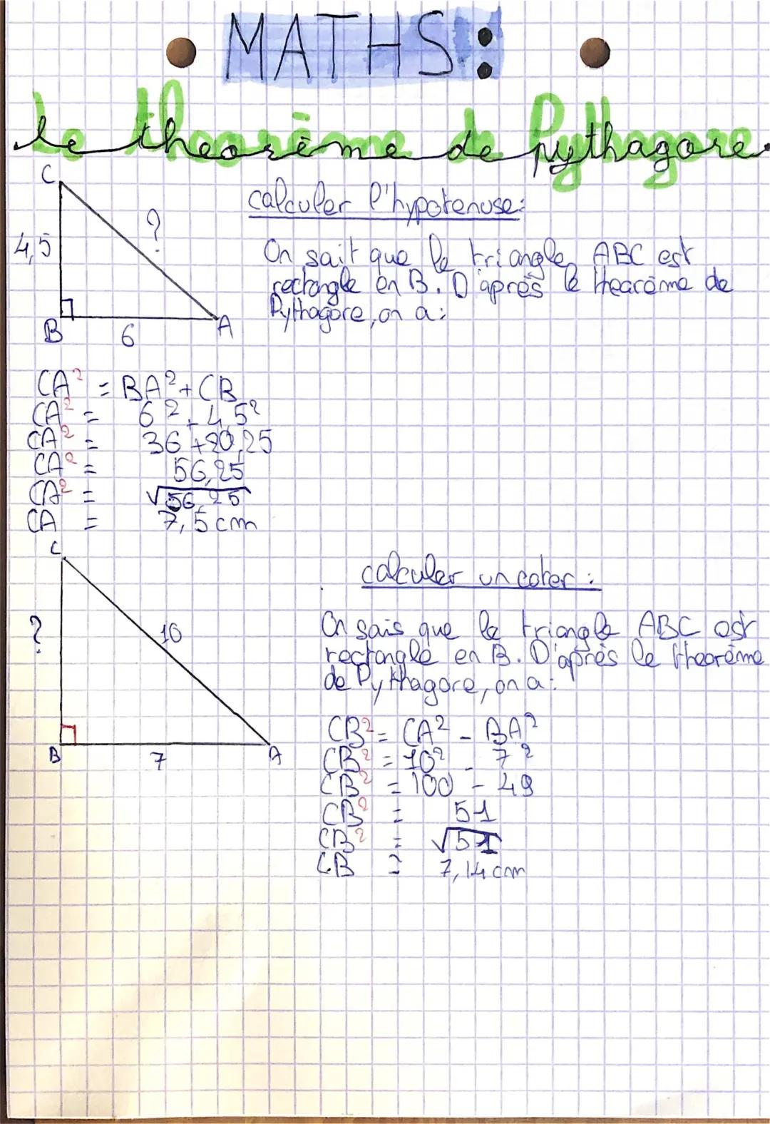 Théorème de Pythagore et sa réciproque expliqués simplement