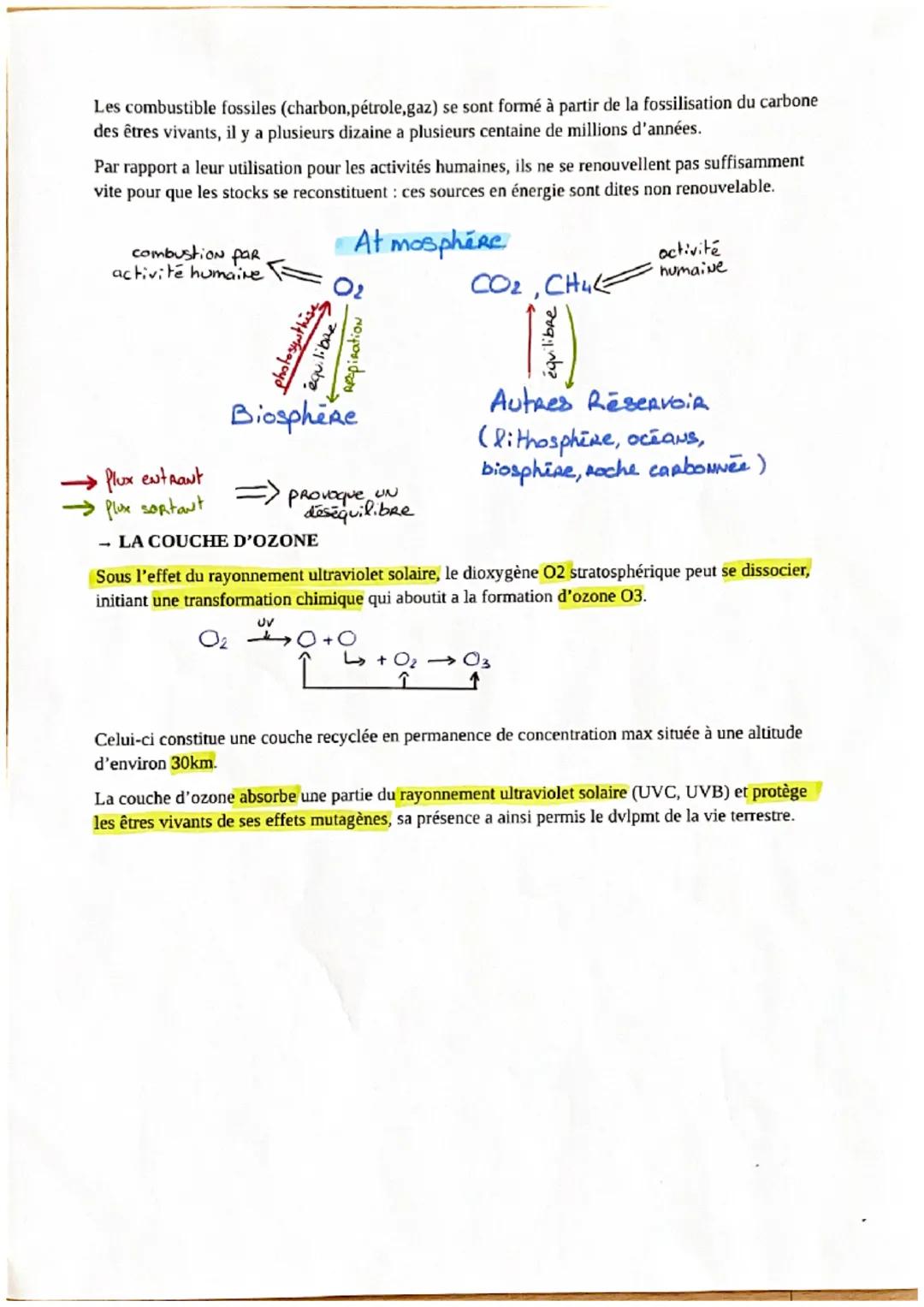# ENS. SCIENT SVT

L'ATMOSPHÈRE TERRESTRE ET LA VIE

Le climat terrestre depends de la composition de l'atmosphère qui est en constante évol