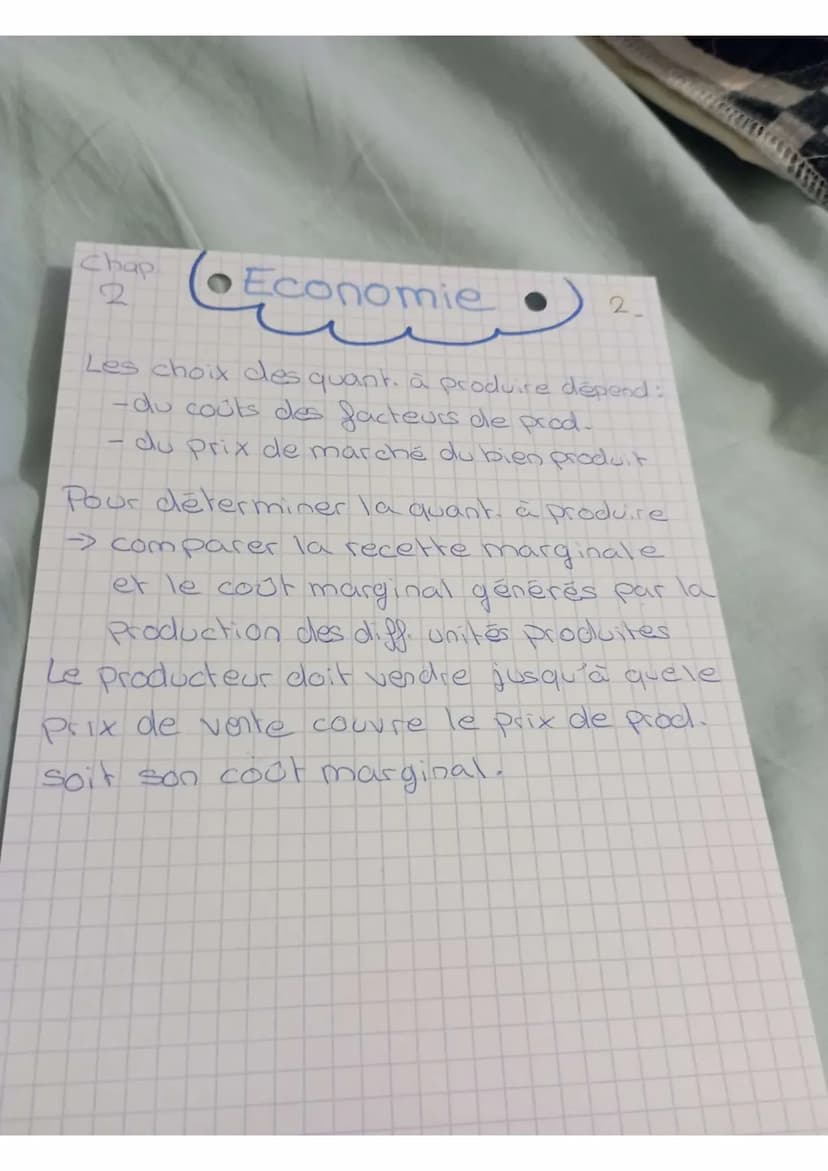 Chap
•Economie. 1
Les décisions du consommateur et
A. Les choix rationnels
Consommateurs →> type et quantité
qu'ils souhaitent
- Producteurs