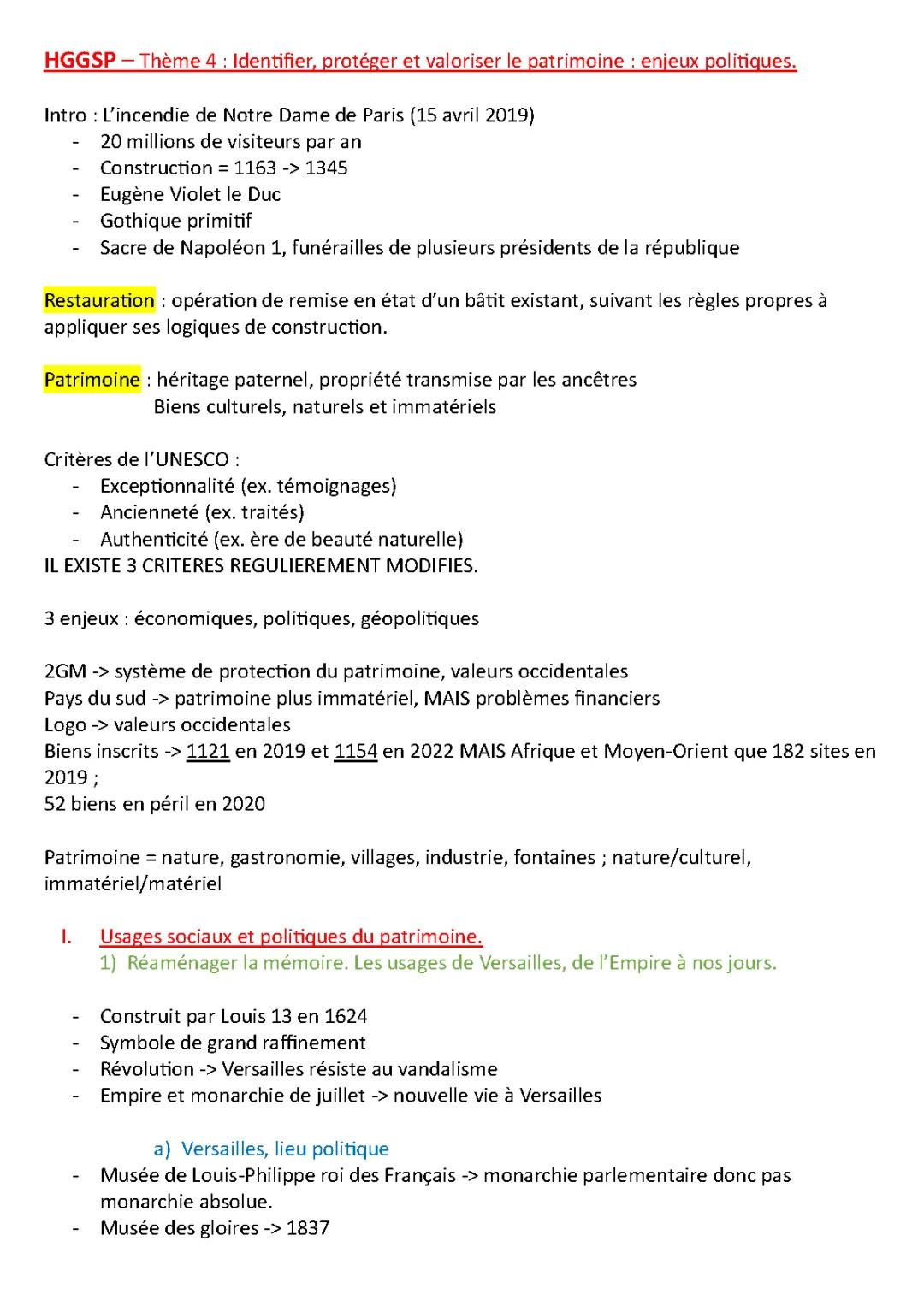 Découvre le patrimoine français : Histoire, géopolitique et Versailles