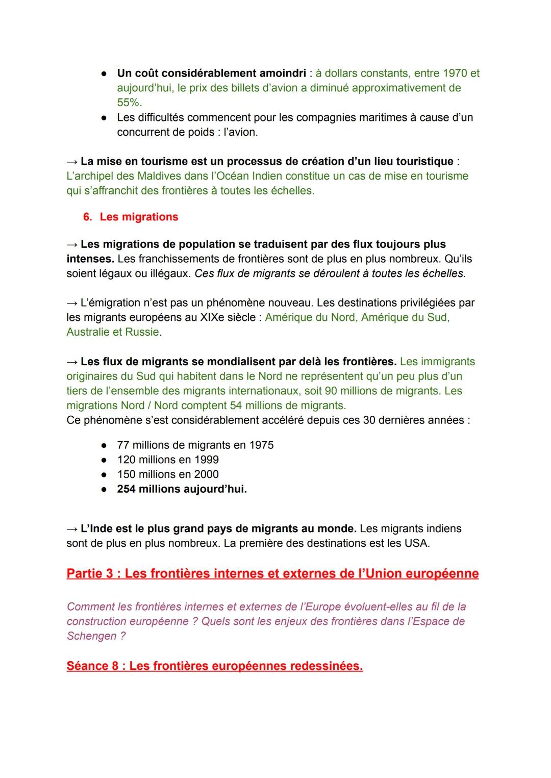 FICHE DE RÉVISION
SPÉ HISTOIRE GÉO-POLITIQUE :
Séquence 3:
Étudier les divisions politiques du monde : les frontières.
Partie 1: Tracer des 