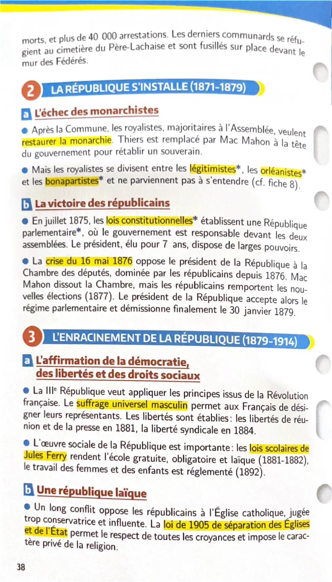 # LA IIIe RÉPUBLIQUE AVANT 1914
# L'installation de
# la République
(1870-1914)

1 **UNE NAISSANCE DIFFICILE (1870-1871)**

a **La proclamat